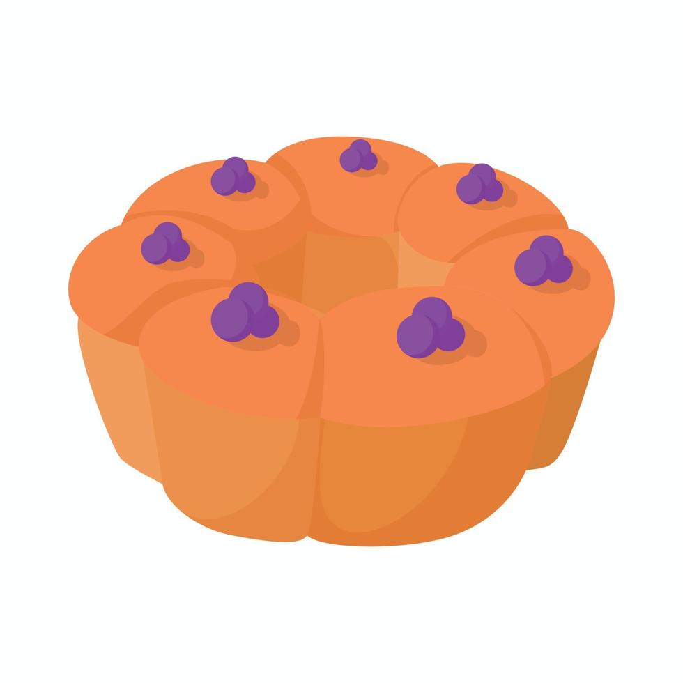 icono de pudín de postre, estilo de dibujos animados vector