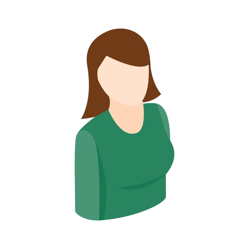 icono de mujer, estilo 3d isométrico vector