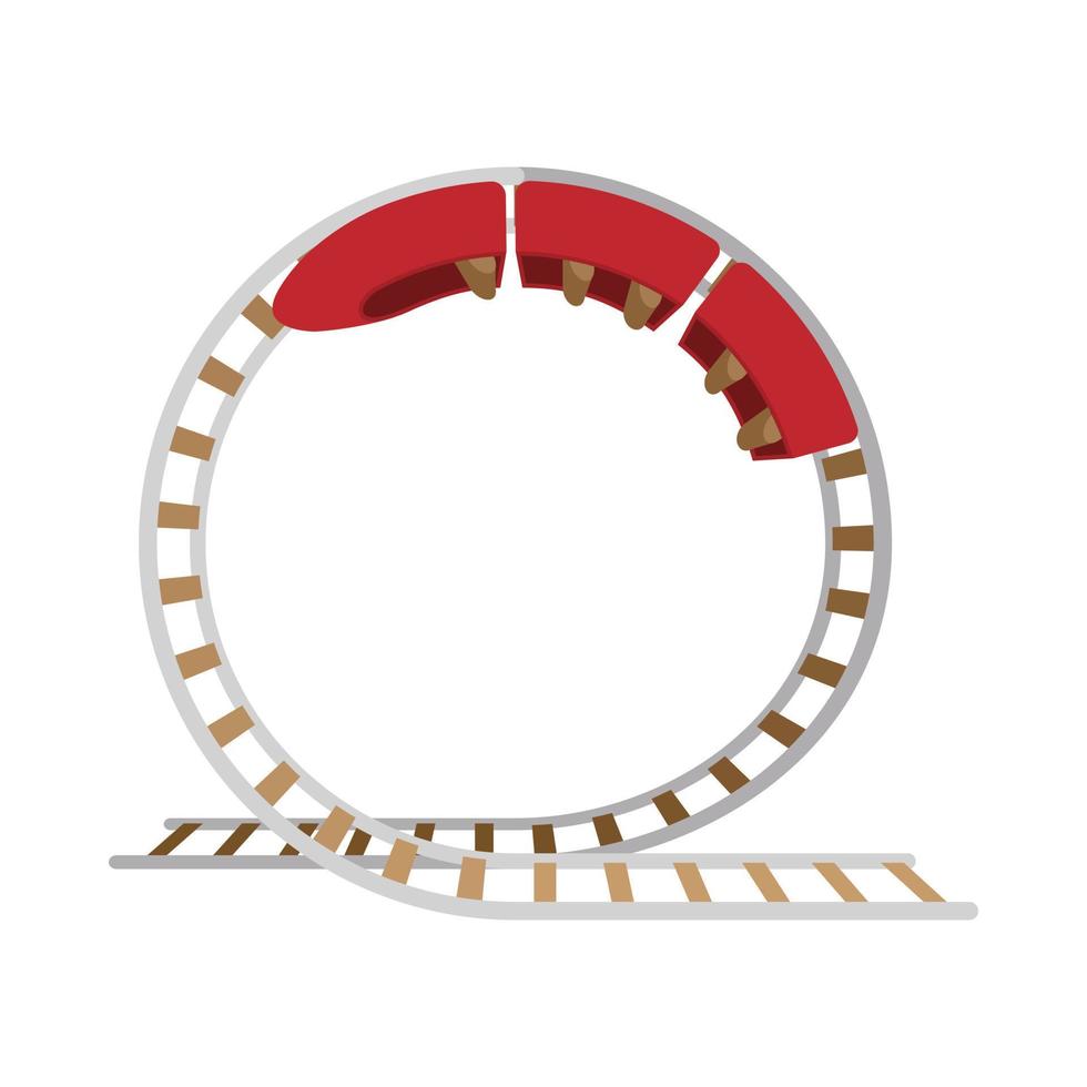 Roller coaster cartoon icon vector