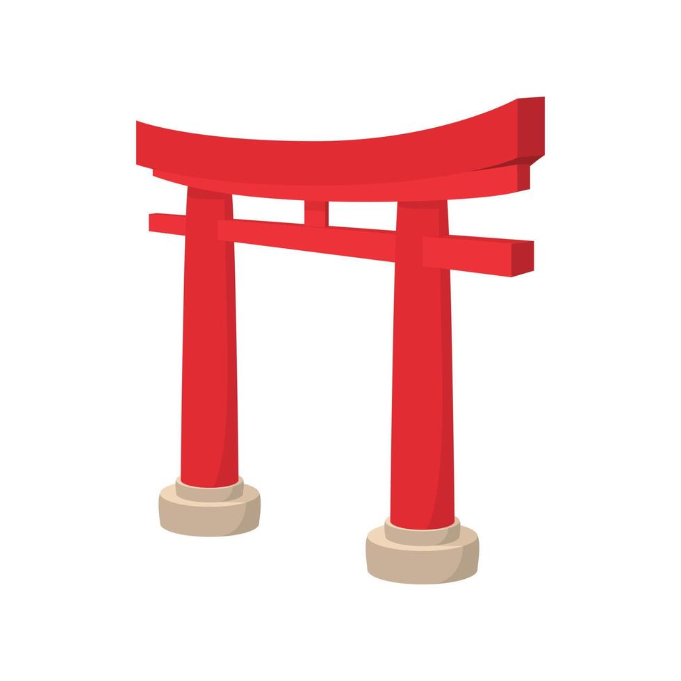 icono de puerta torii, estilo de dibujos animados vector