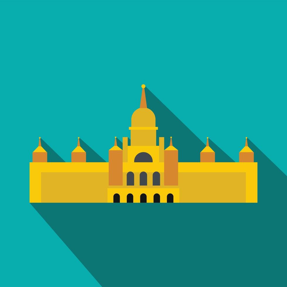 Almudena Cathedral, Madrid icon, flat style vector