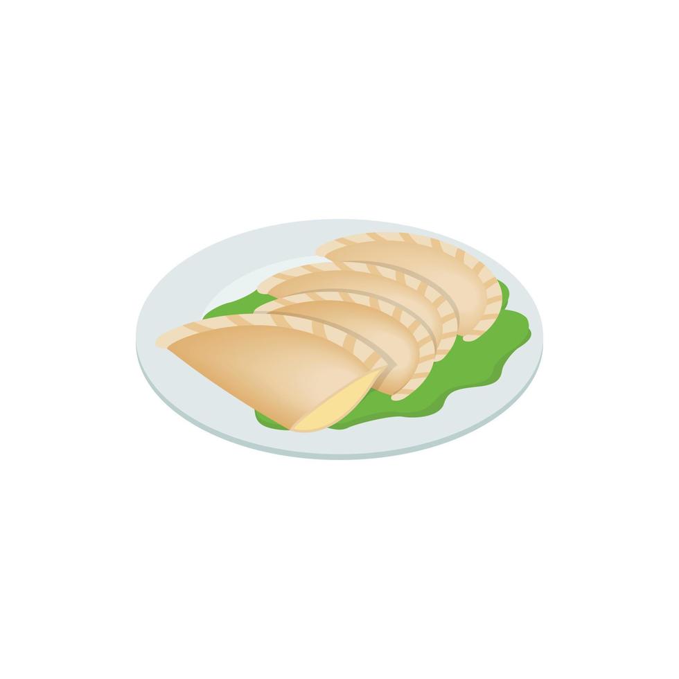 Empanada, meat pie icon, isometric 3d style vector