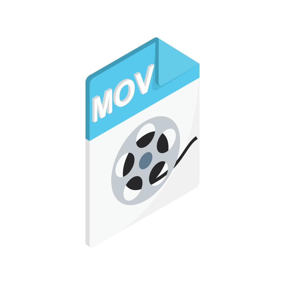 MOV icon, isometric 3d style vector