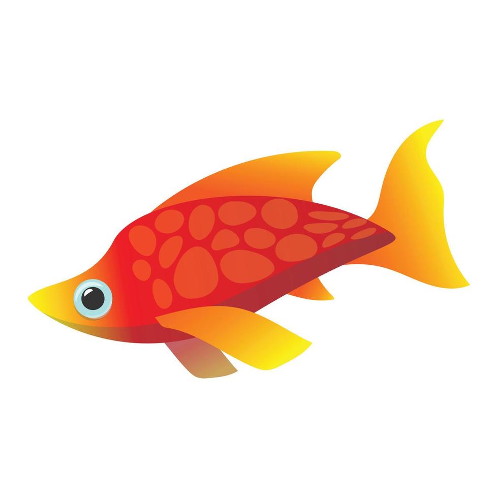 icono de dibujos animados de peces de mar rojo vector