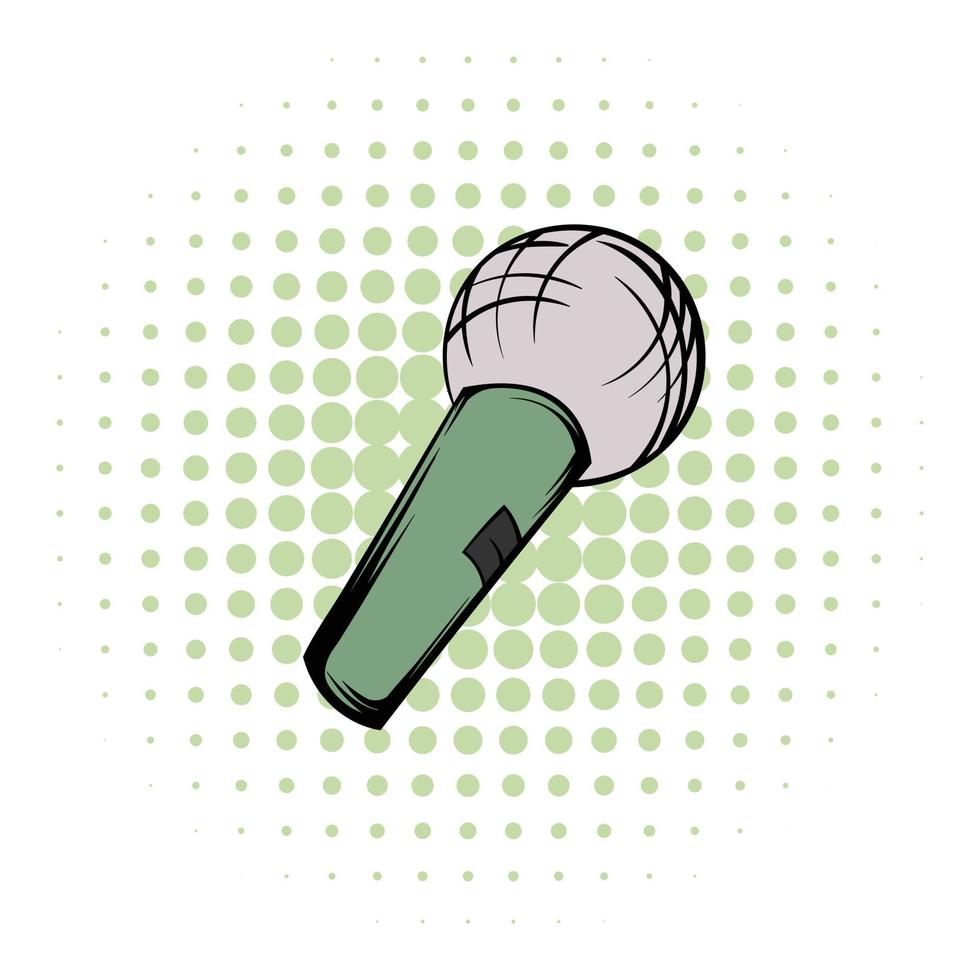 Microphone comics icon vector