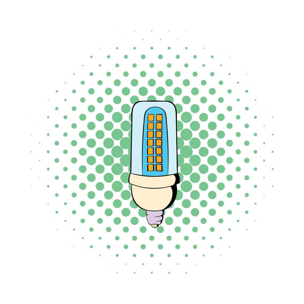 LED lamp icon in comics style vector