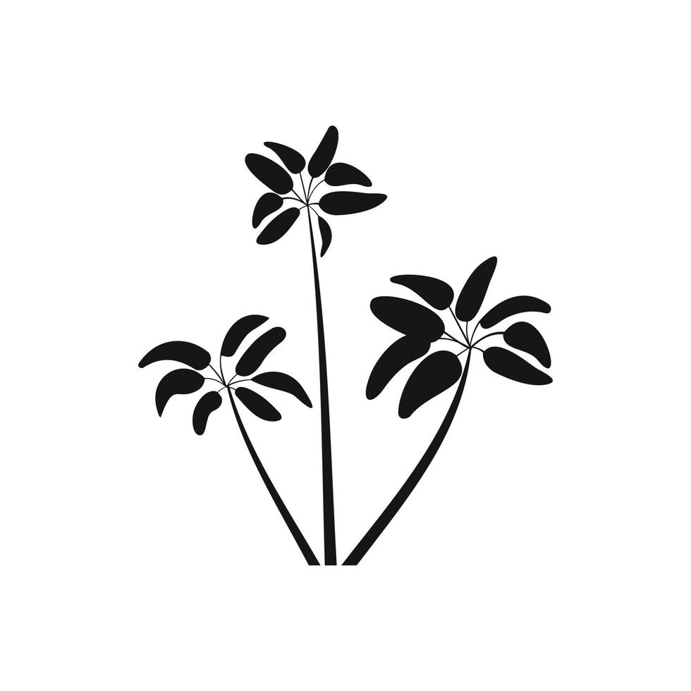 icono de tres palmas, estilo simple vector