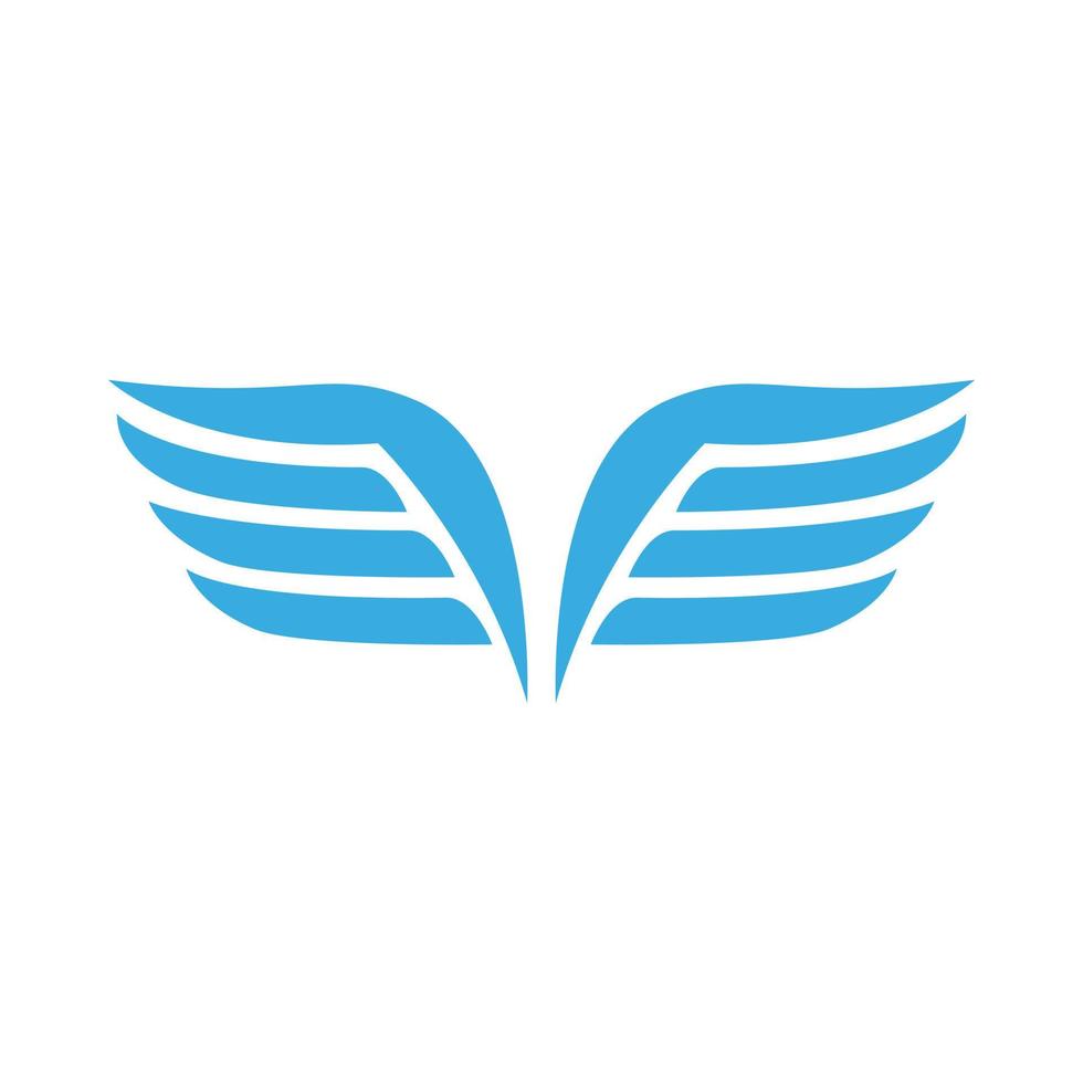 Blue wings with feathers icon, simple style vector