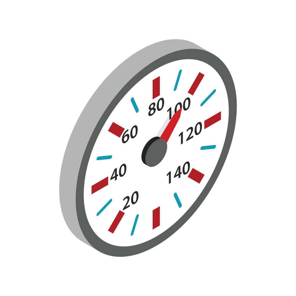 Speedometer icon, isometric 3d style vector