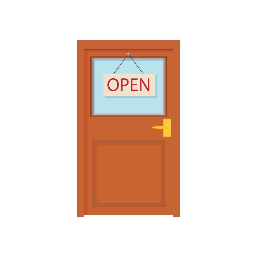 Closed sign board hanging on the door icon vector