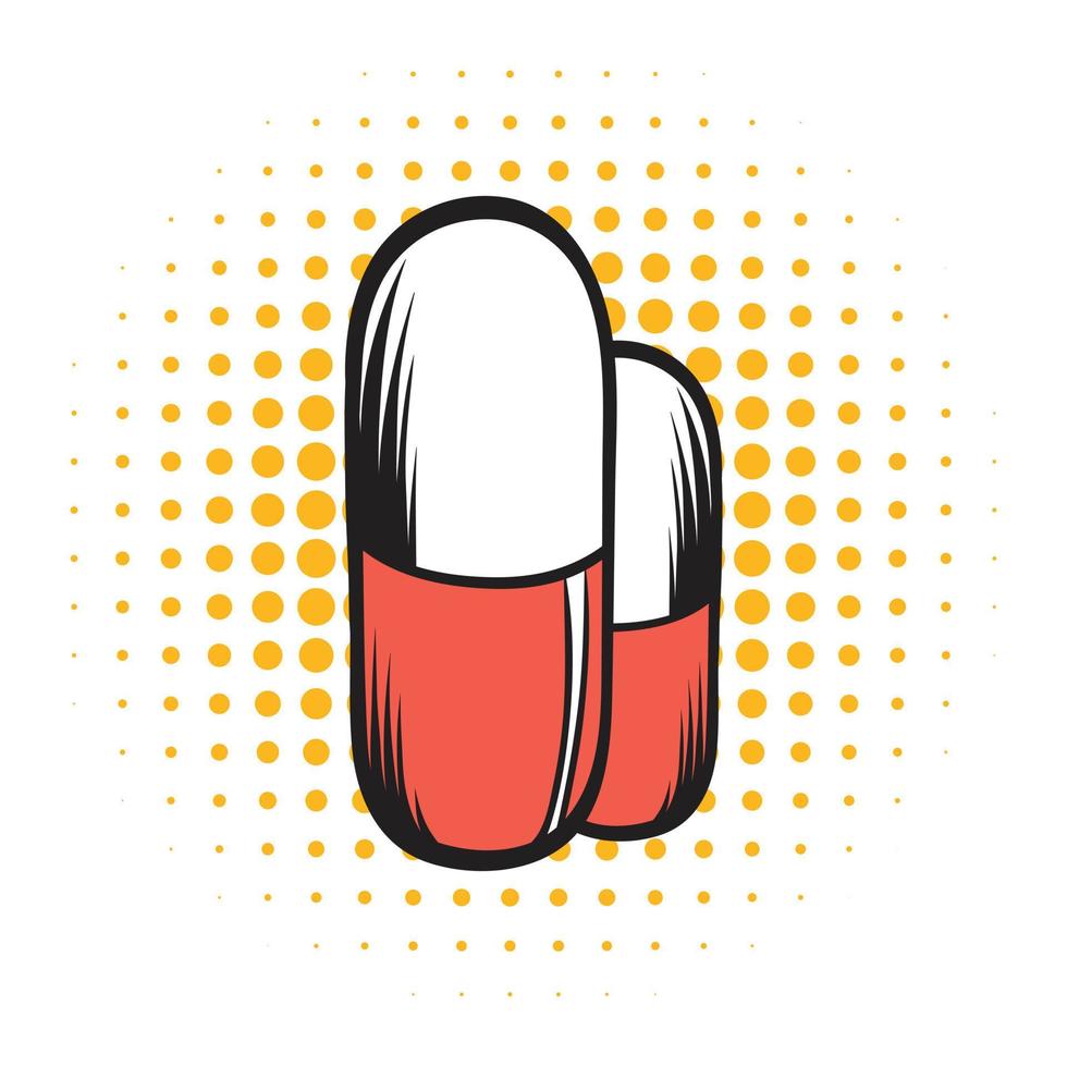 Medical capsule comics icon vector