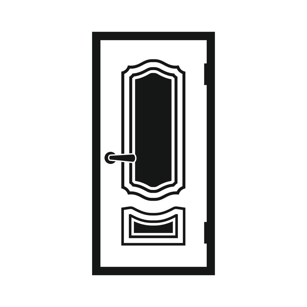 White door icon, simple style vector
