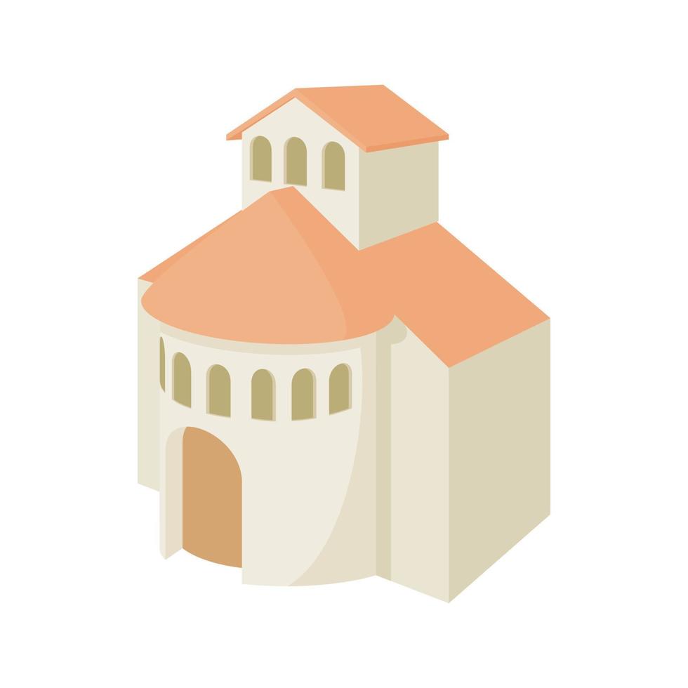 Church building icon, cartoon style vector