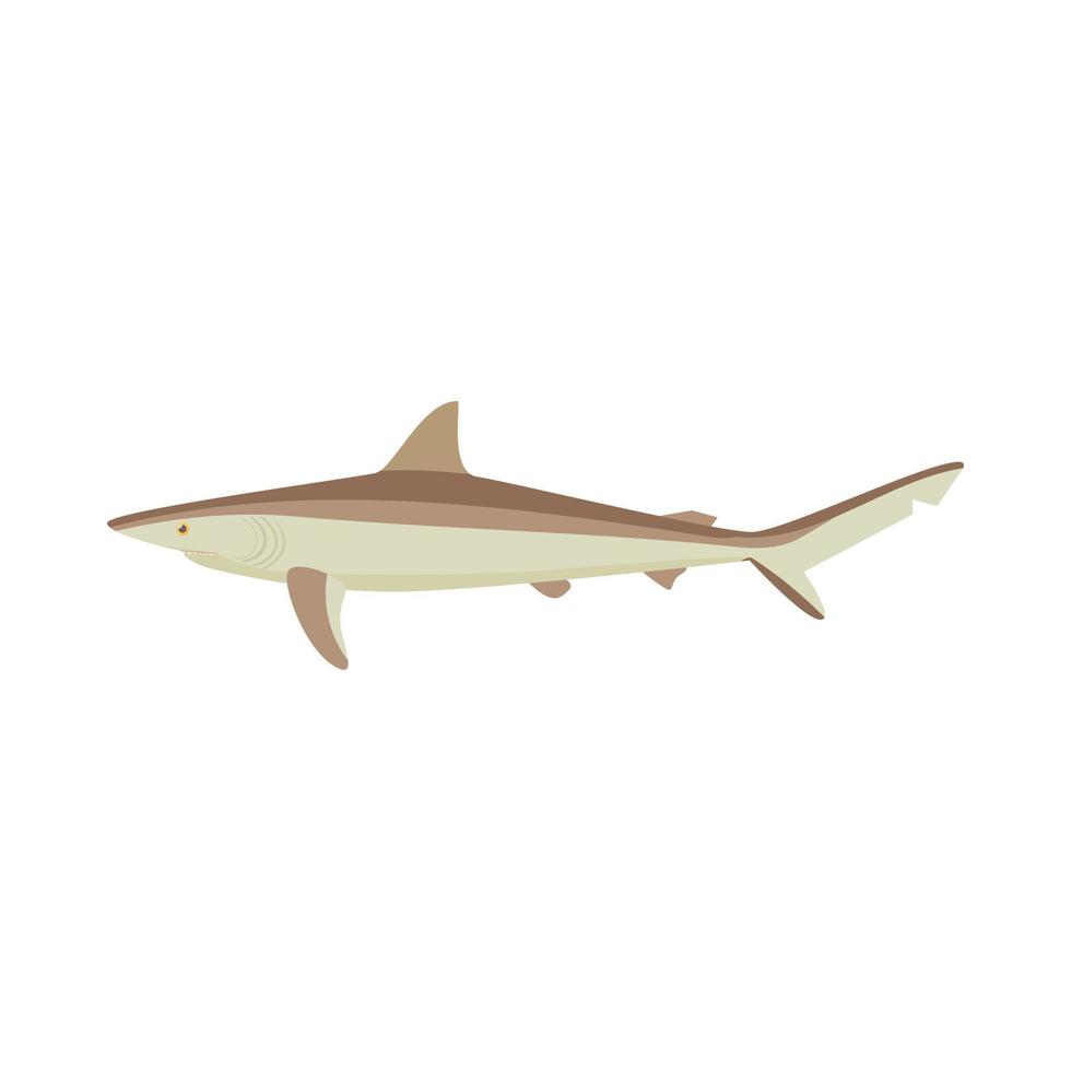 Shark icon, cartoon style vector