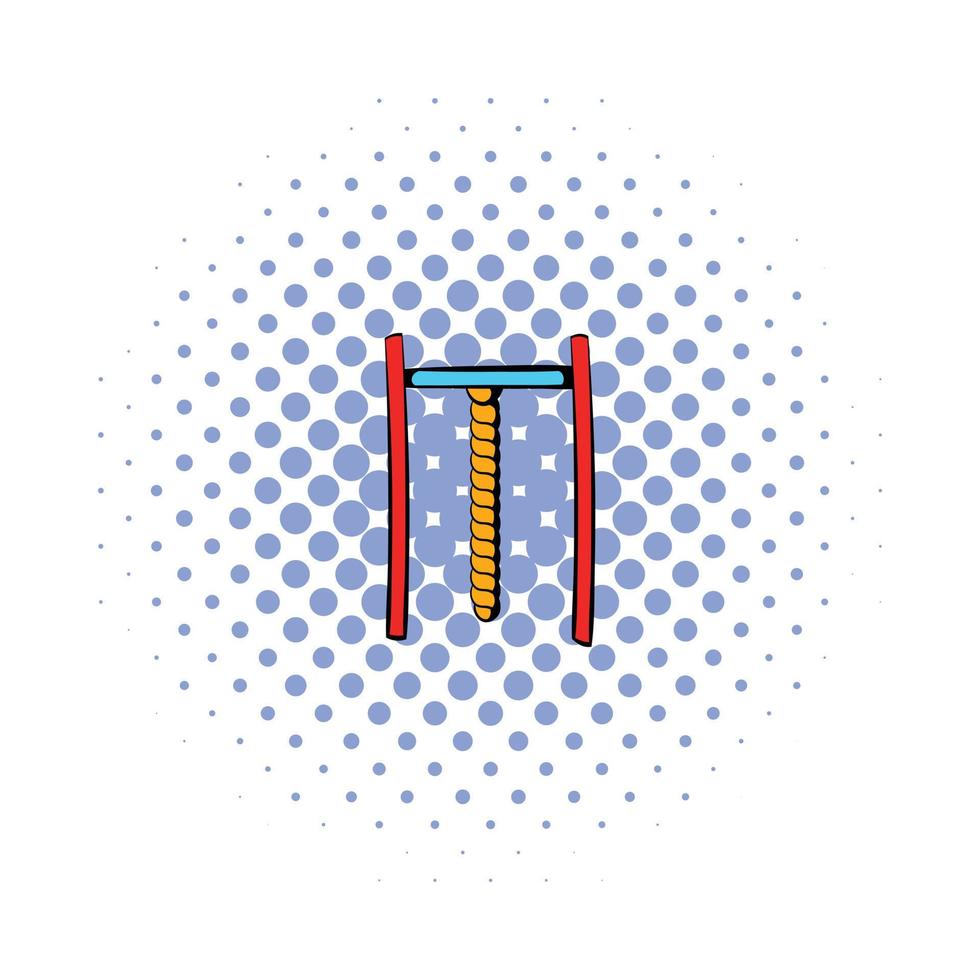 Horizontal bar with rope icon, comics style vector