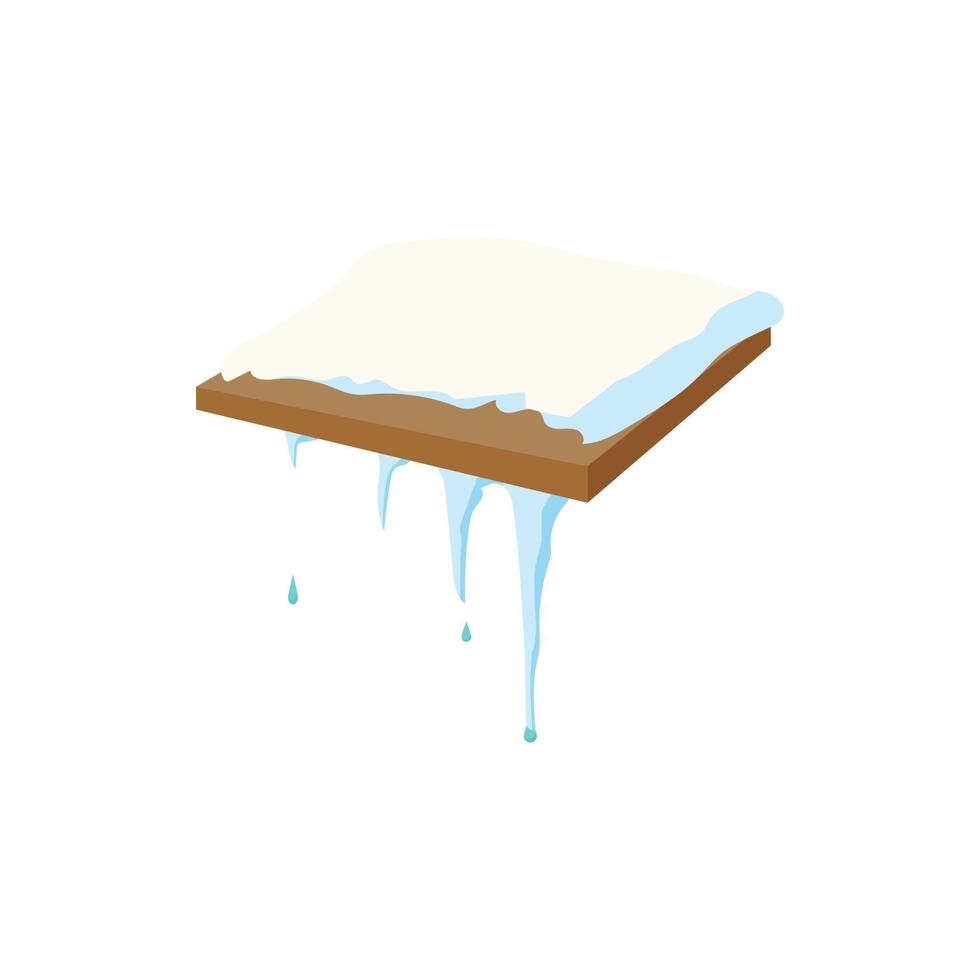 Frozen icicle icon, cartoon style vector