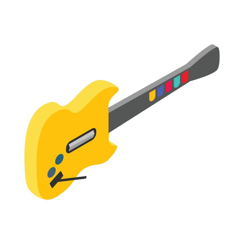 icono de guitarra eléctrica de juguete, estilo 3d isométrico vector