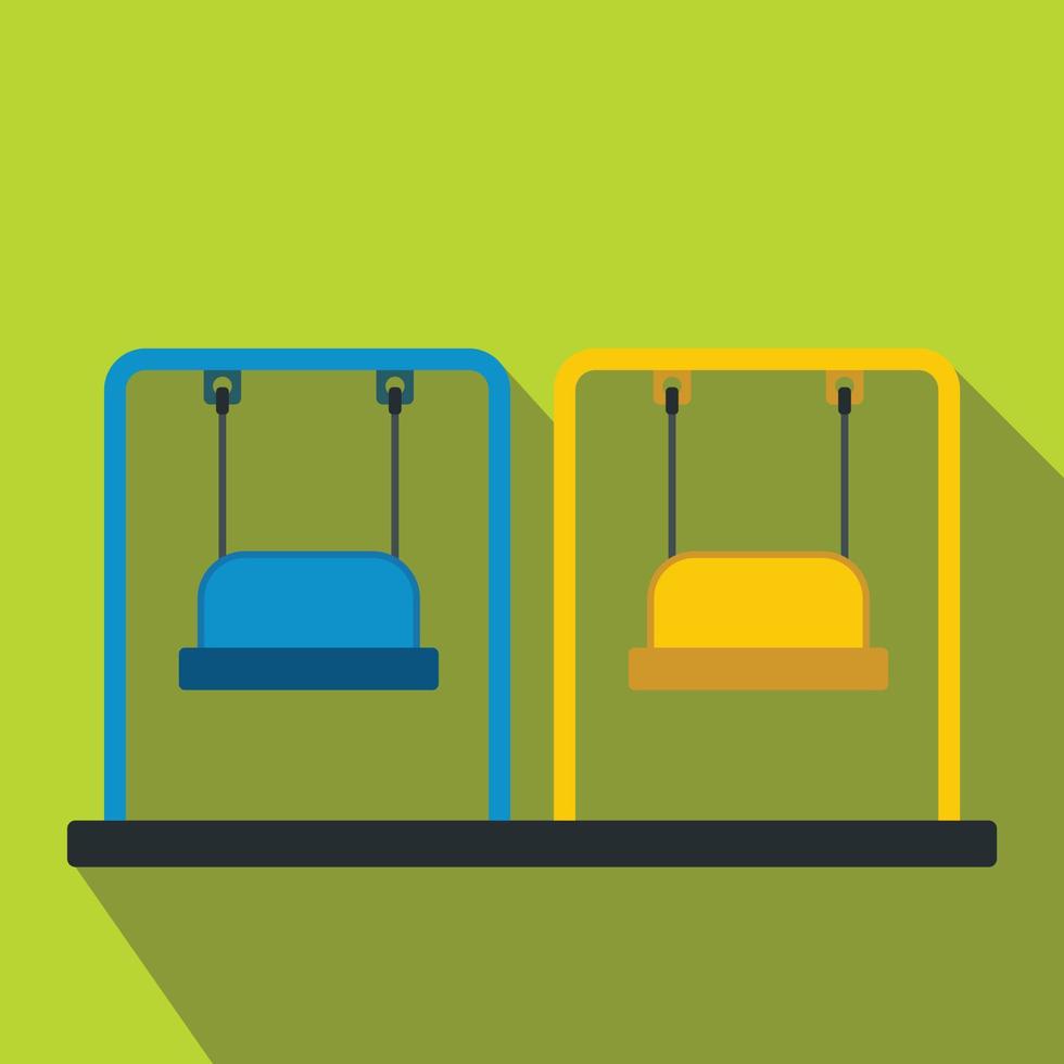 Playground swing flat icon vector