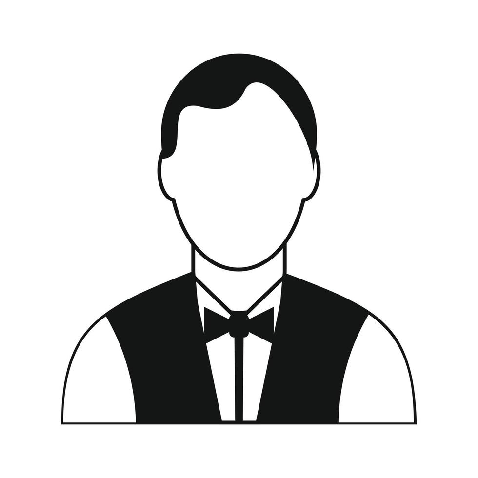 Waiter black simple icon vector