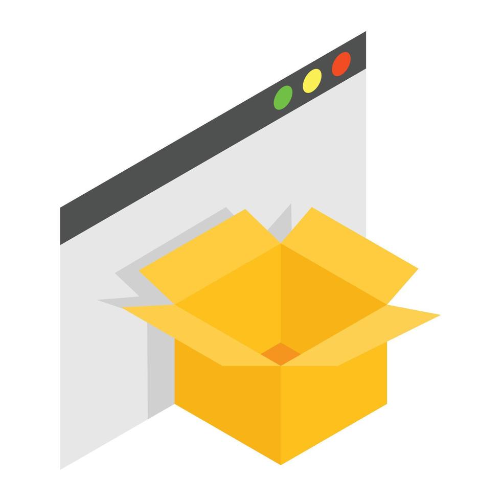 Cardboard box with file isometric 3d icon vector