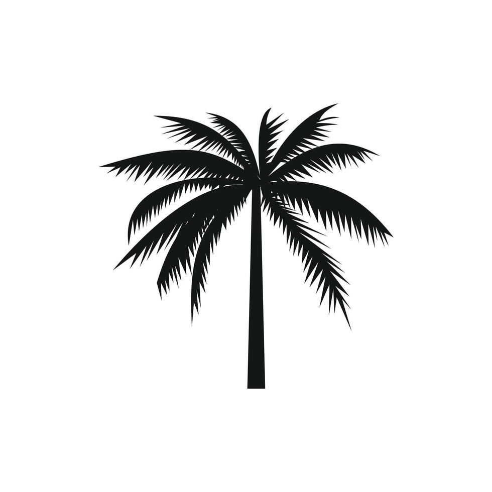 One palm tree icon, simple style vector