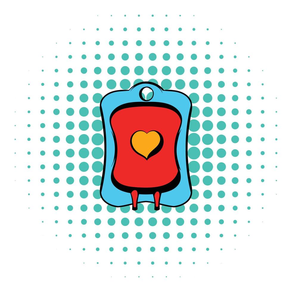 Donate blood icon, comics style vector