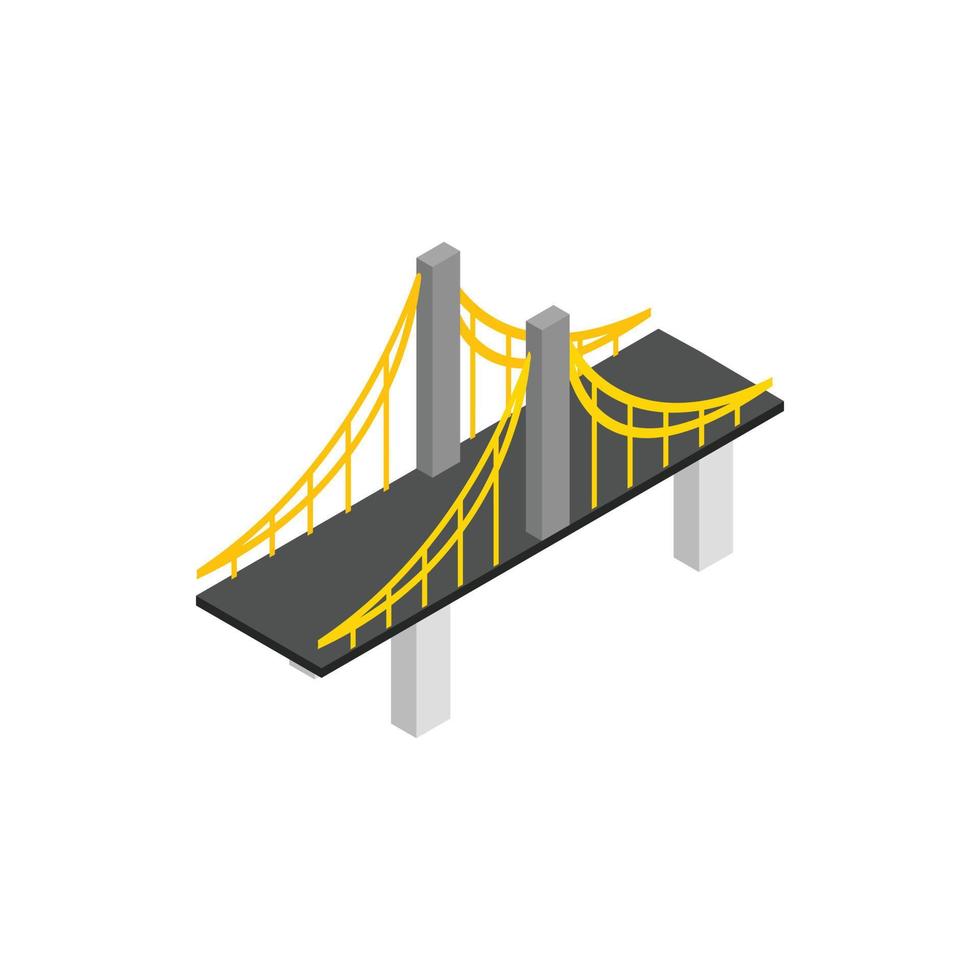 icono de puente colgante, estilo 3d isométrico vector