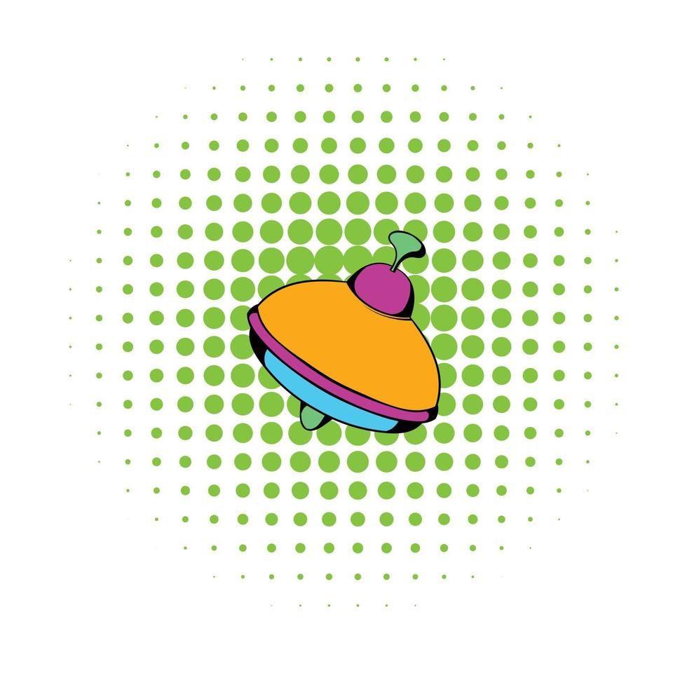 Toy spinning top icon, comics style vector