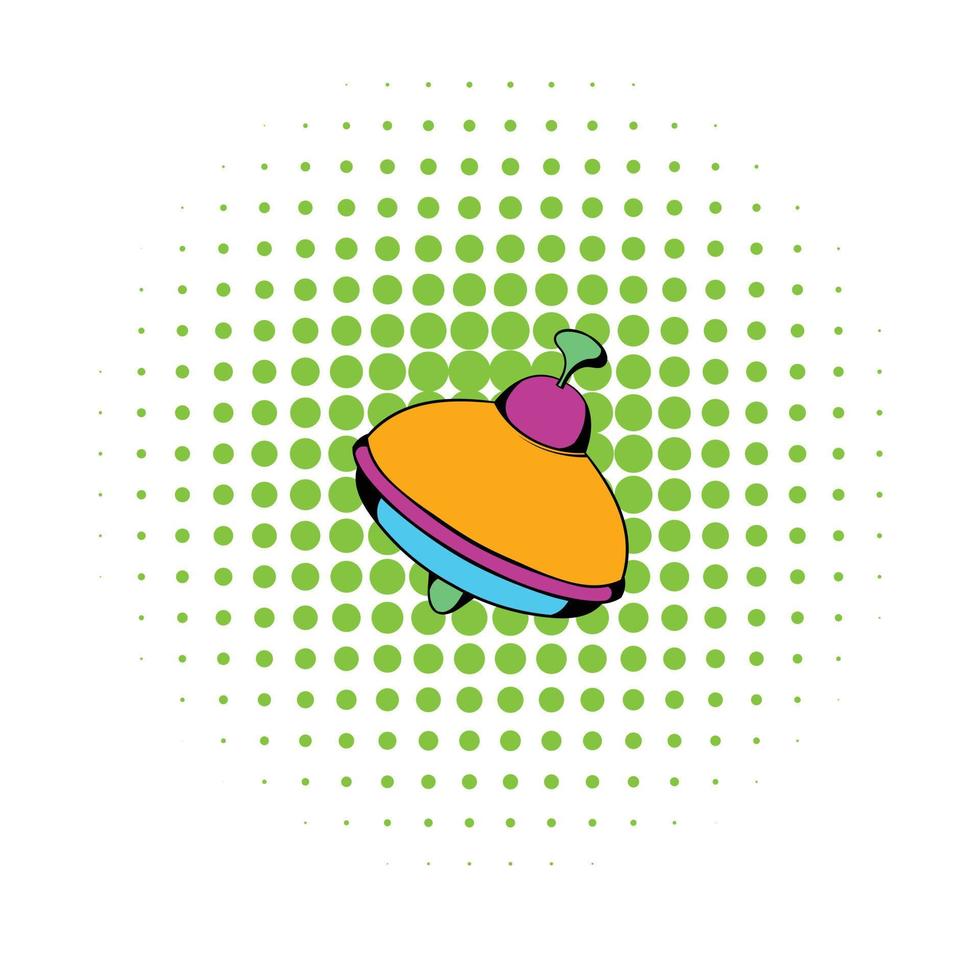 Toy spinning top icon, comics style vector