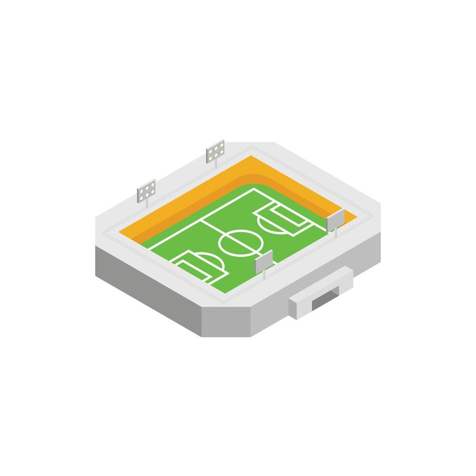 icono 3d isométrico del campo de fútbol vector