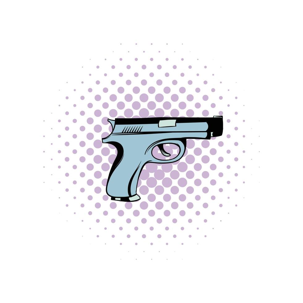 icono de cómics de pistola vector