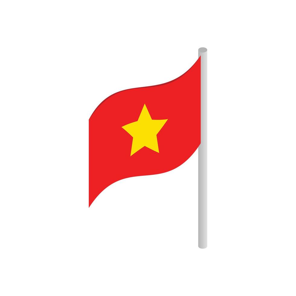 Flag of Vietnam icon, isometric 3d style vector
