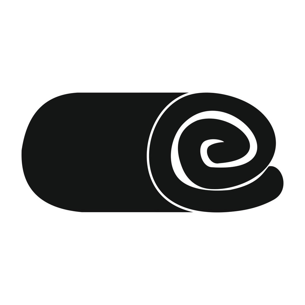 Towel rolled up black simple icon vector
