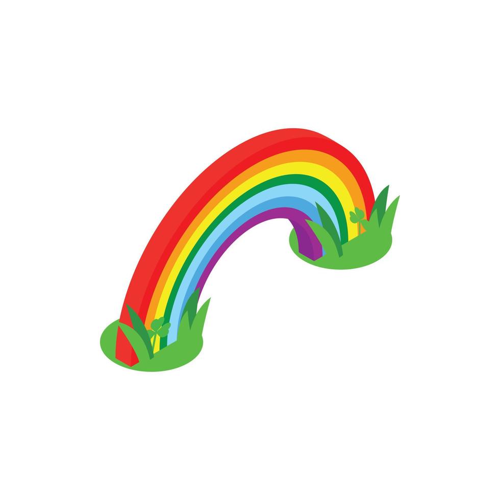 Rainbow isometric 3d icon vector