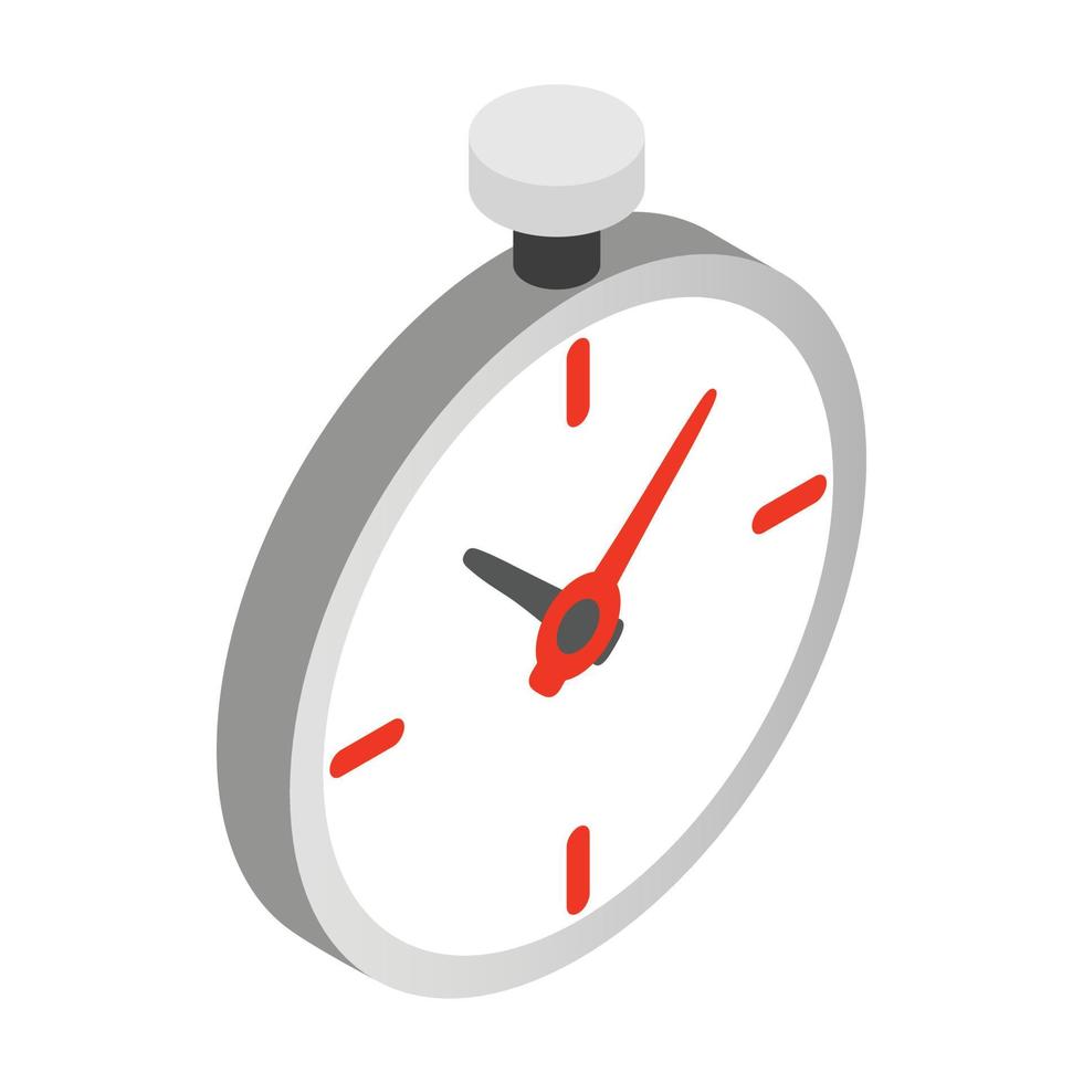 icono de reloj de bolsillo, estilo 3d isométrico vector