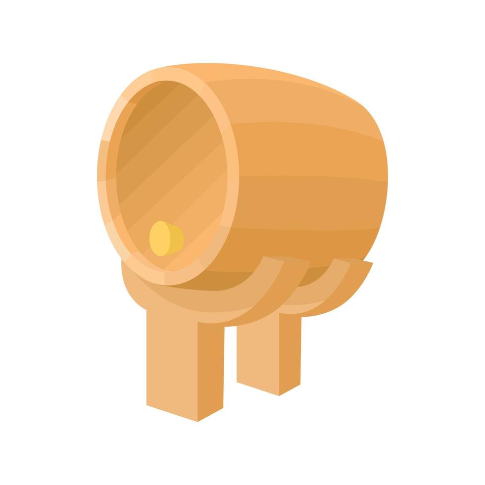 icono de barril de madera, estilo de dibujos animados vector