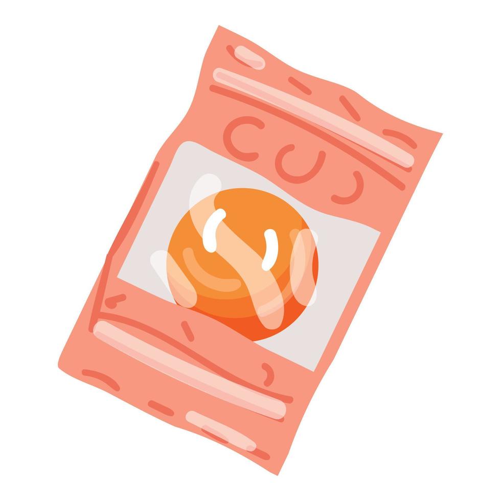 Orange bubble gum icon cartoon vector. Candy pack vector