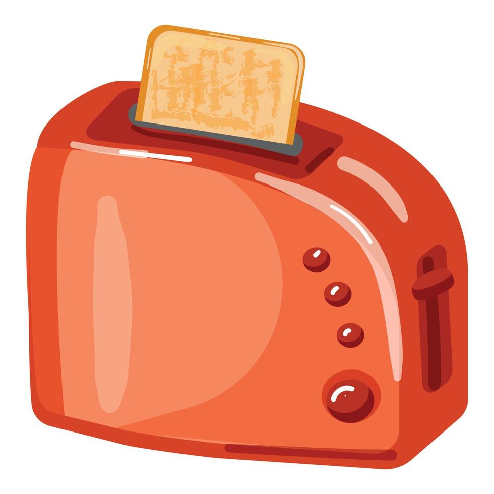 Red toaster icon cartoon vector. Bread toast vector