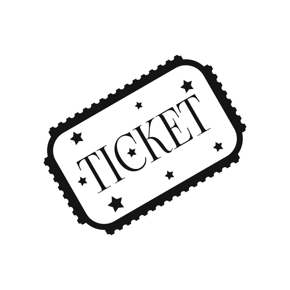 Amusement park ticket black simple icon vector