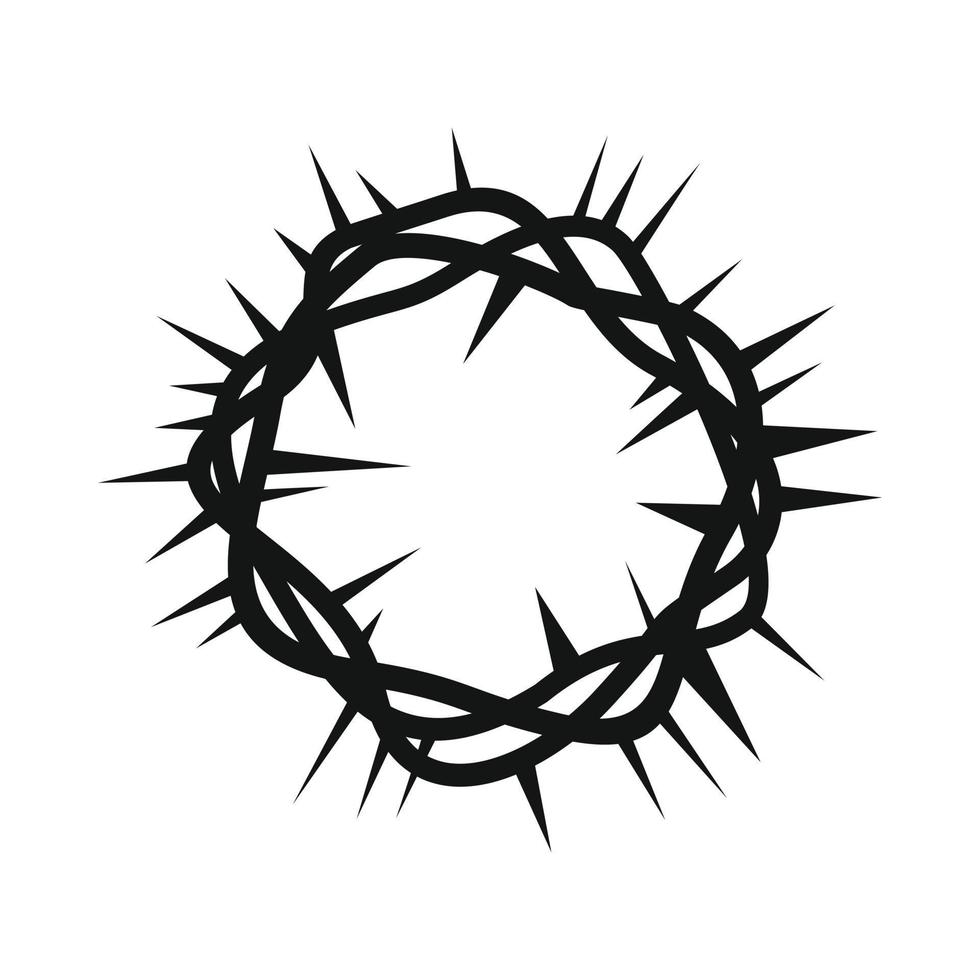 Crown of thorns black simple icon vector
