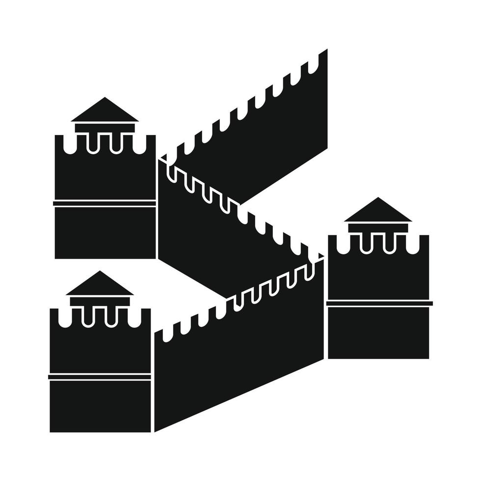 Great Wall of China icon, simple style vector