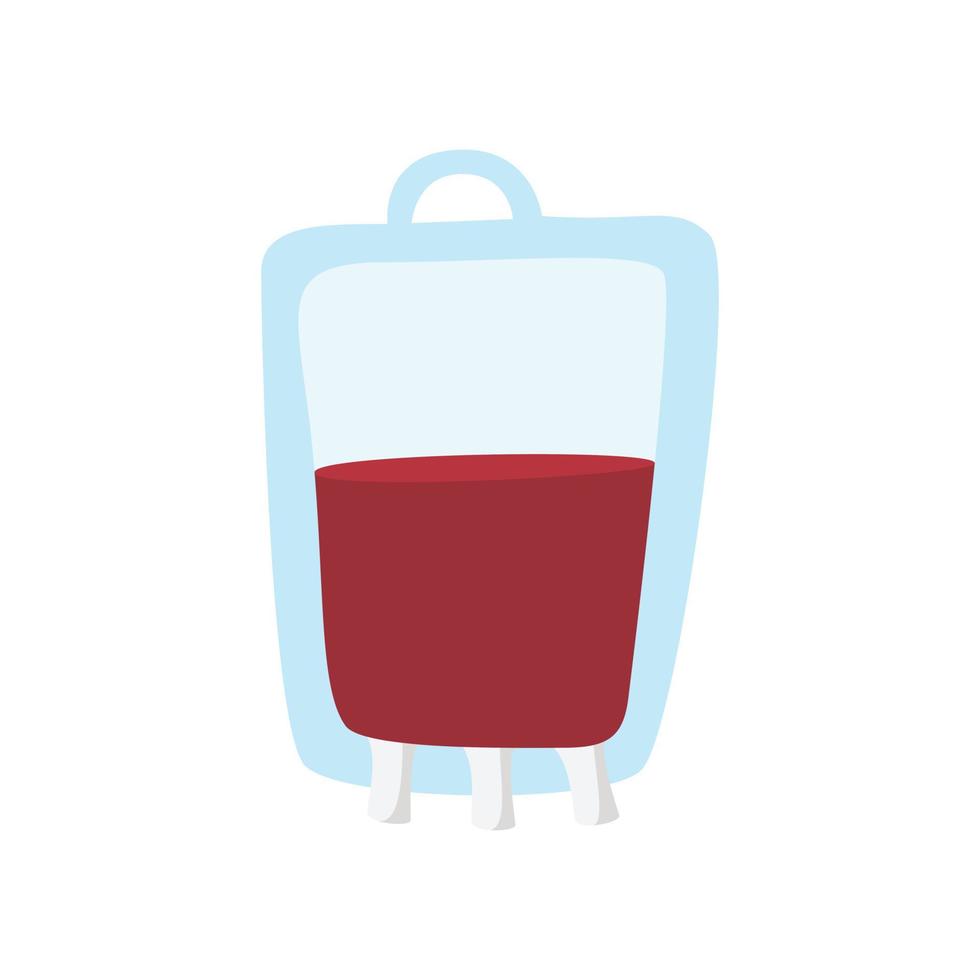 Blood bag cartoon icon vector