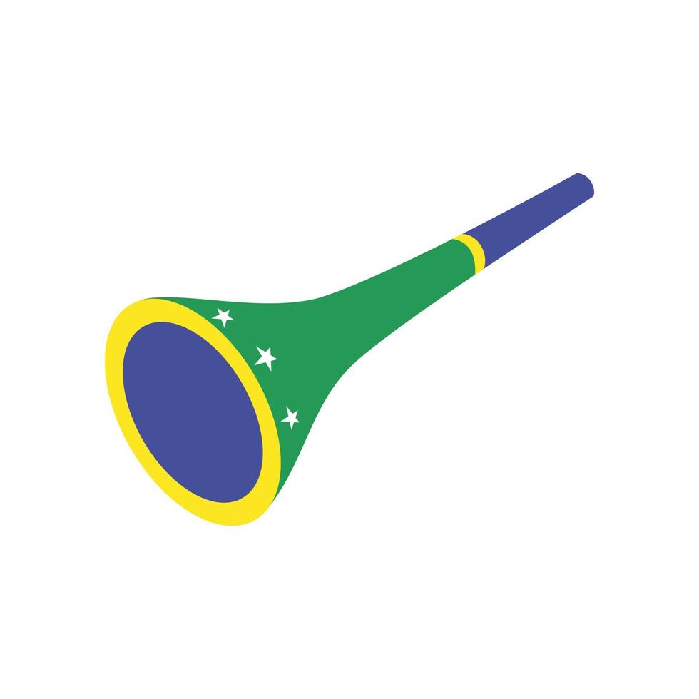 Vuvuzela trumpet icon, isometric 3d style vector