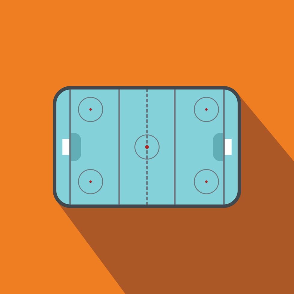 icono plano de la pista de hockey sobre hielo vector