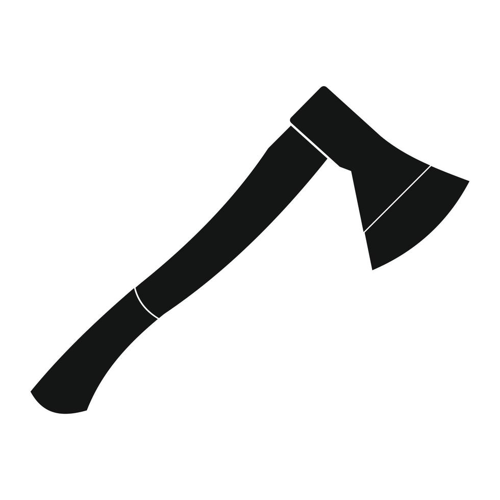 hacha de madera negro simple icono vector