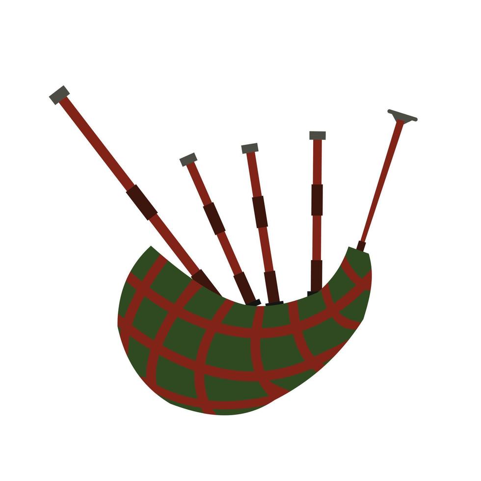 Scottish bagpipe flat icon vector
