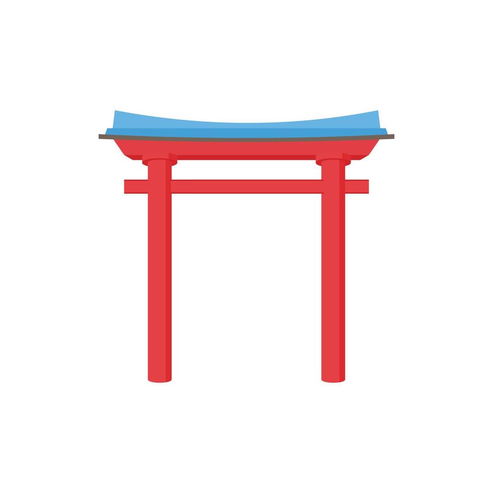 icono de arco de pagoda en estilo de dibujos animados vector