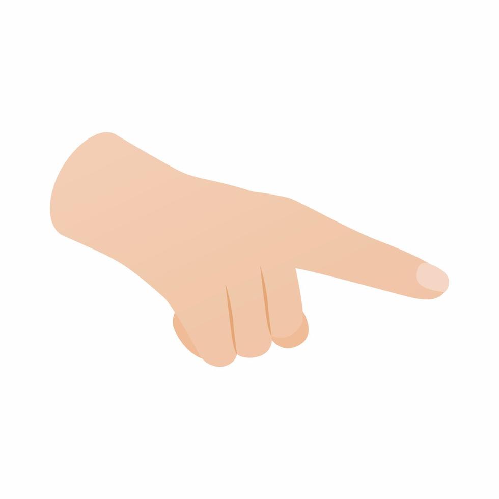 Pointing hand gesture icon, isometric 3d style vector