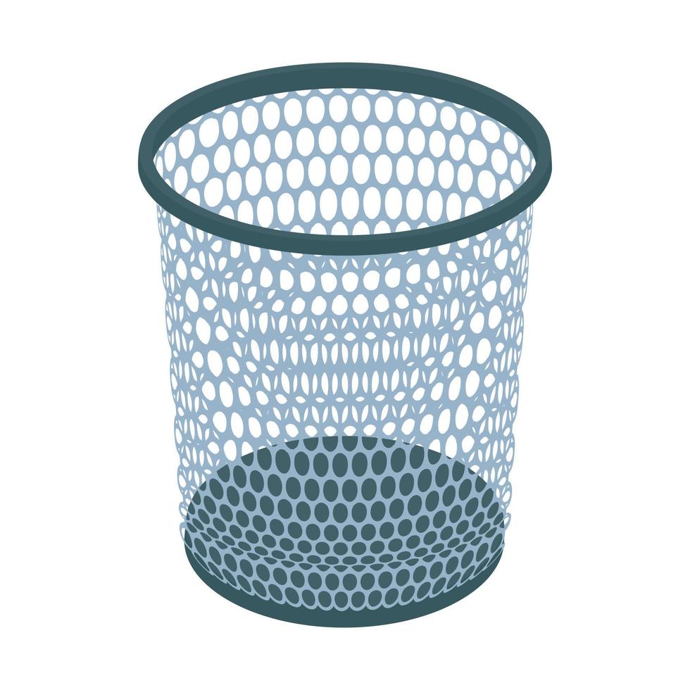 Trash basket icon, cartoon style vector