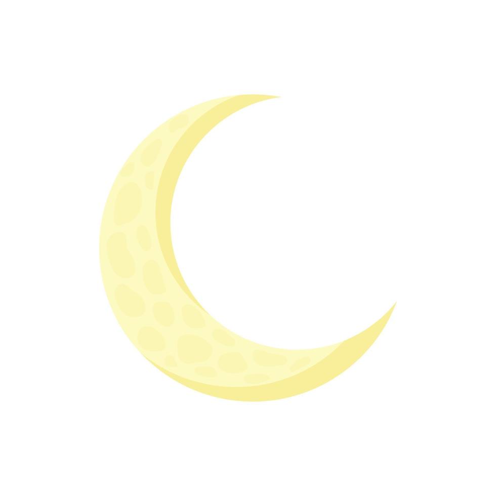 Moon icon in cartoon style vector